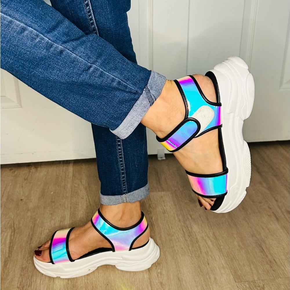 Holographic Velcro Shoes 💗